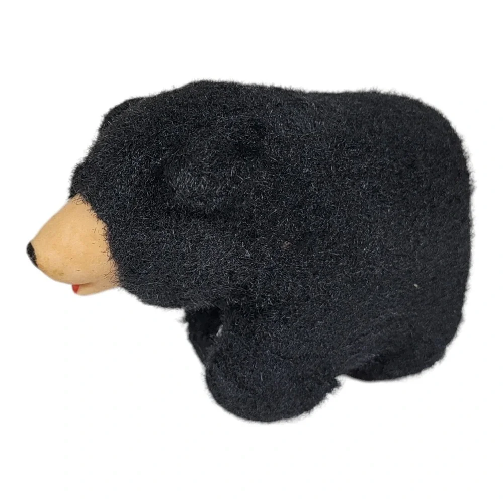 Vintage BLACK BEAR Rubber Nose Plush Cork Filled